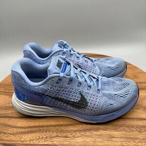 Nike Lunarglide 7 Shoes Womens Size 9.5 Blue Running Comfort Walking Gym Sneaker